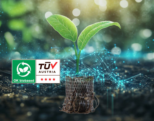 Ellepot membrane Papers are OK biobased-certified and our certification demonstrates our commitment to renewable resources U1